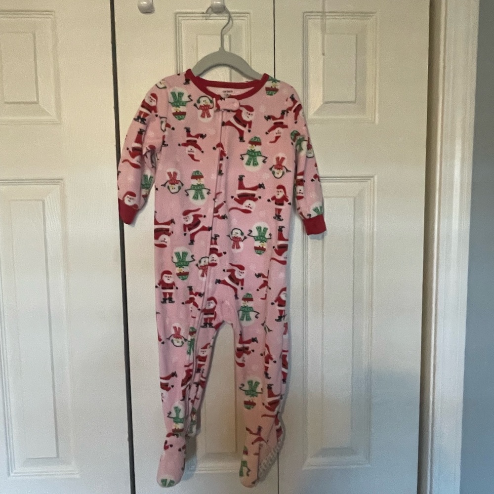 Carter's Pink Holiday Footie Pajama